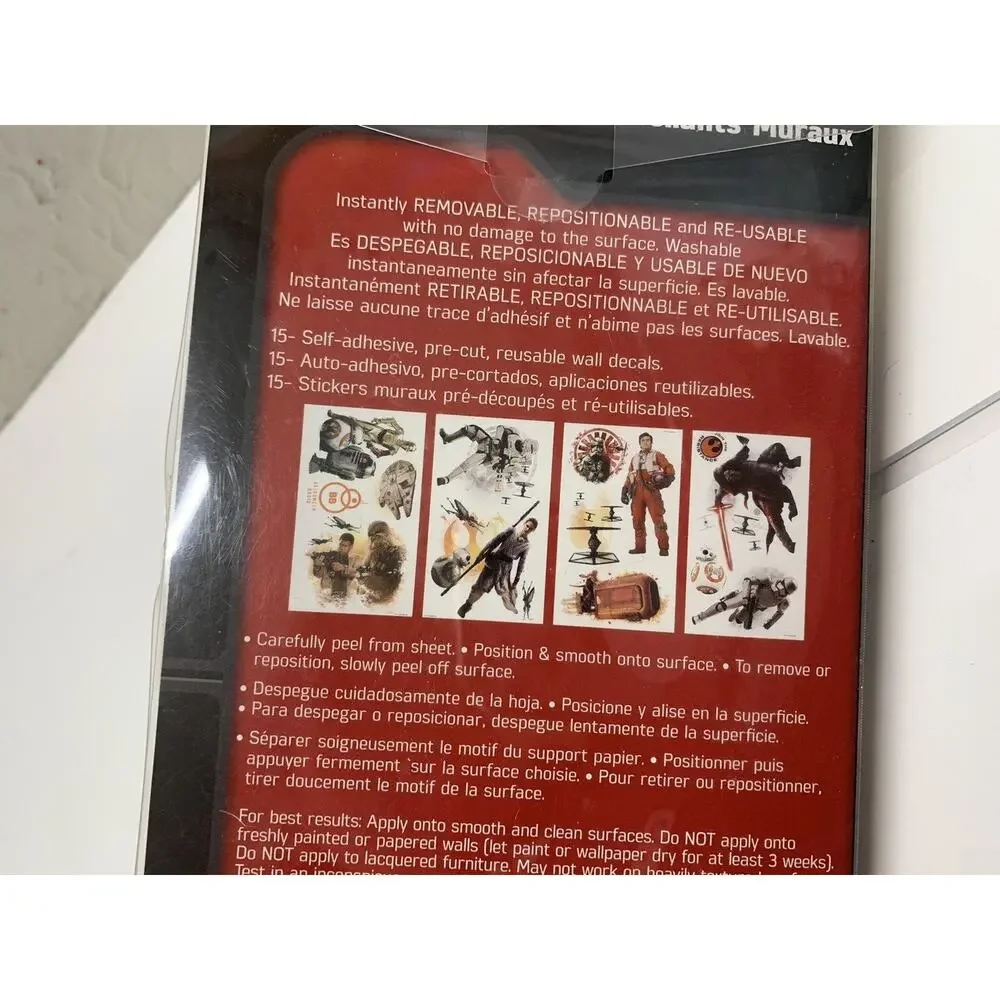 Star Wars THE FORCE AWAKENS 15 Wall Decals Rey Kylo Ren Stickers Peel‎ & Stick